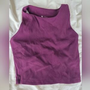 Purple Ribbed Sleeveless Top